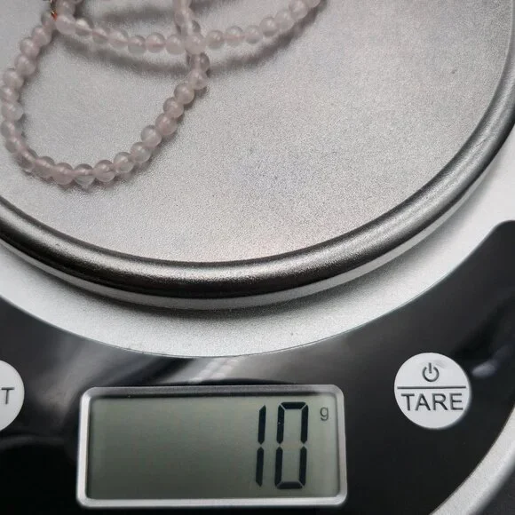 16.5 Inch Sterling Silver Small Rose Quartz Stones Necklace B933 - Picture 6 of 6